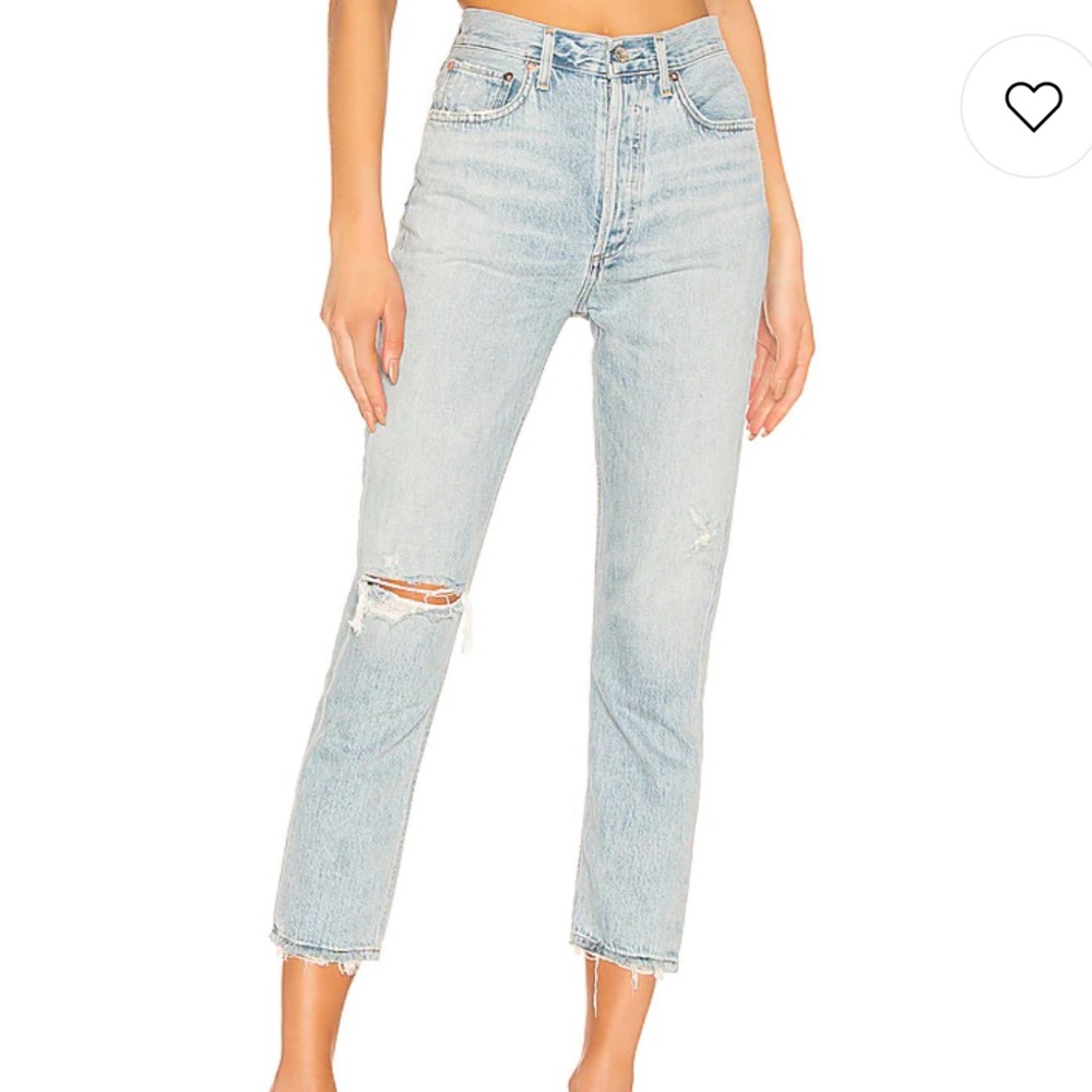NWT never worn Agolde Riley High Rise Straight in Shatter